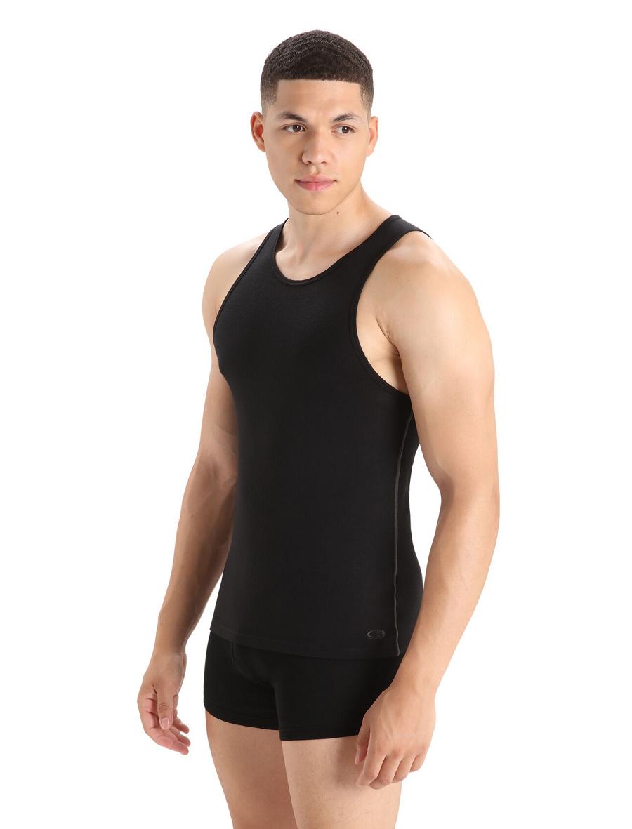 Sous Vêtement Icebreaker Merino Anatomica Tank Top Homme Noir | FR 1287EBCX